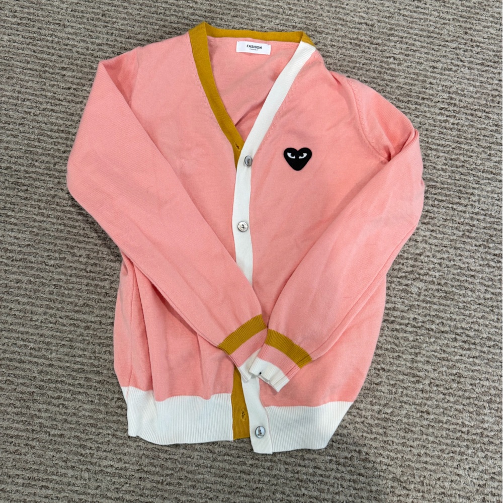 Pink Cardigan with Heart Logo